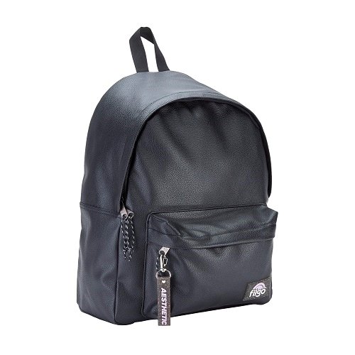 Mochila Filgo keiway aesthetic 17"/cuero negro