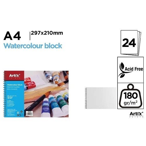 Block de acuarela a4 main paper 24 hojas 180 grs