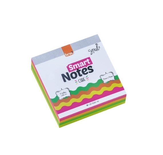 Brw notas autoadhesivas 76x76 cubo color neon - 200 hojas 1 block
