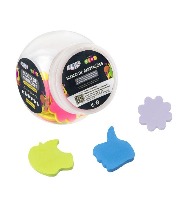 BRW Notas autoadhesivos 45x45mm fluo con formas