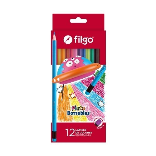 Lapices de Colores Borrables x12 Filgo