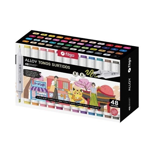 Marcador Filgo artistico alloy estuche 48 surtido