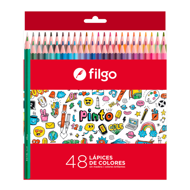 Lapices de Colores Pinto Largos x48 Filgo