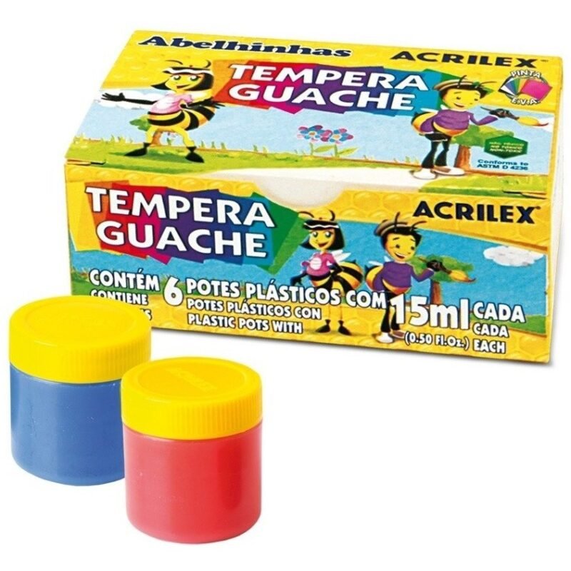 Témpera acrilex 15ml 6unidades surtidas