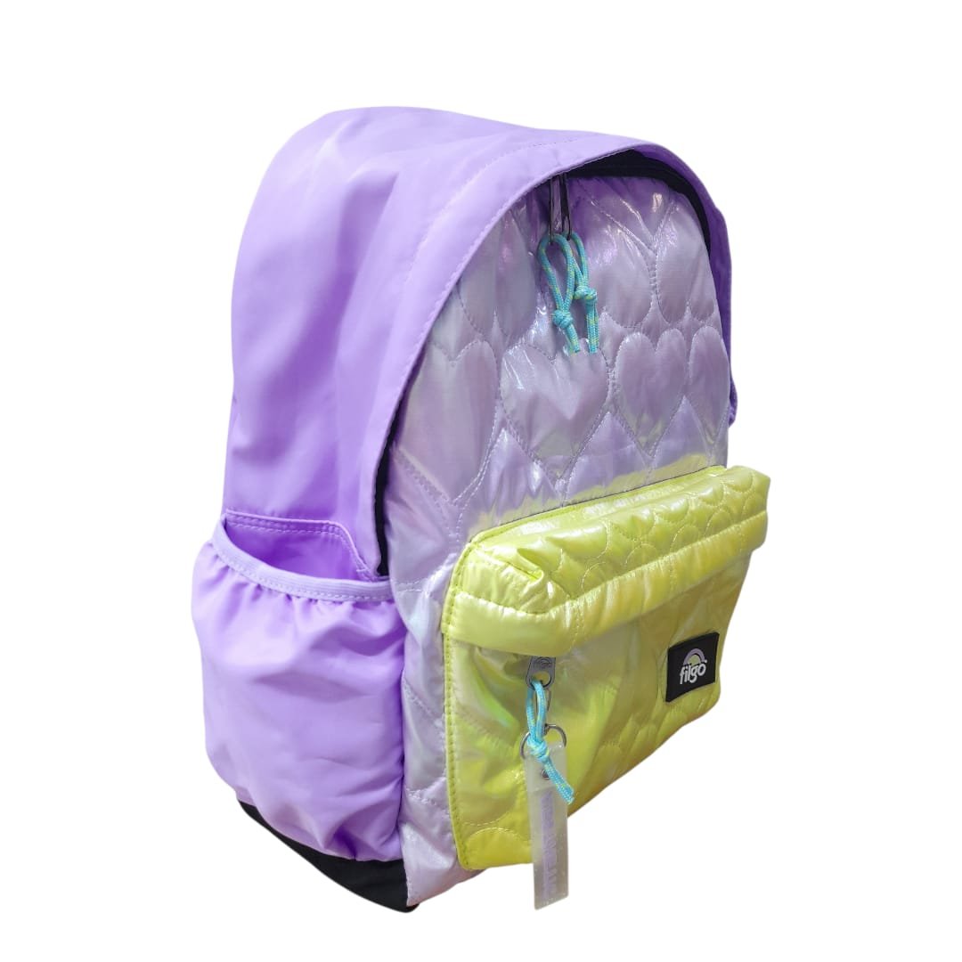 Mochila Filgo keiway aesthetic17″ / matelaseado violeta pastel - Imagen 2